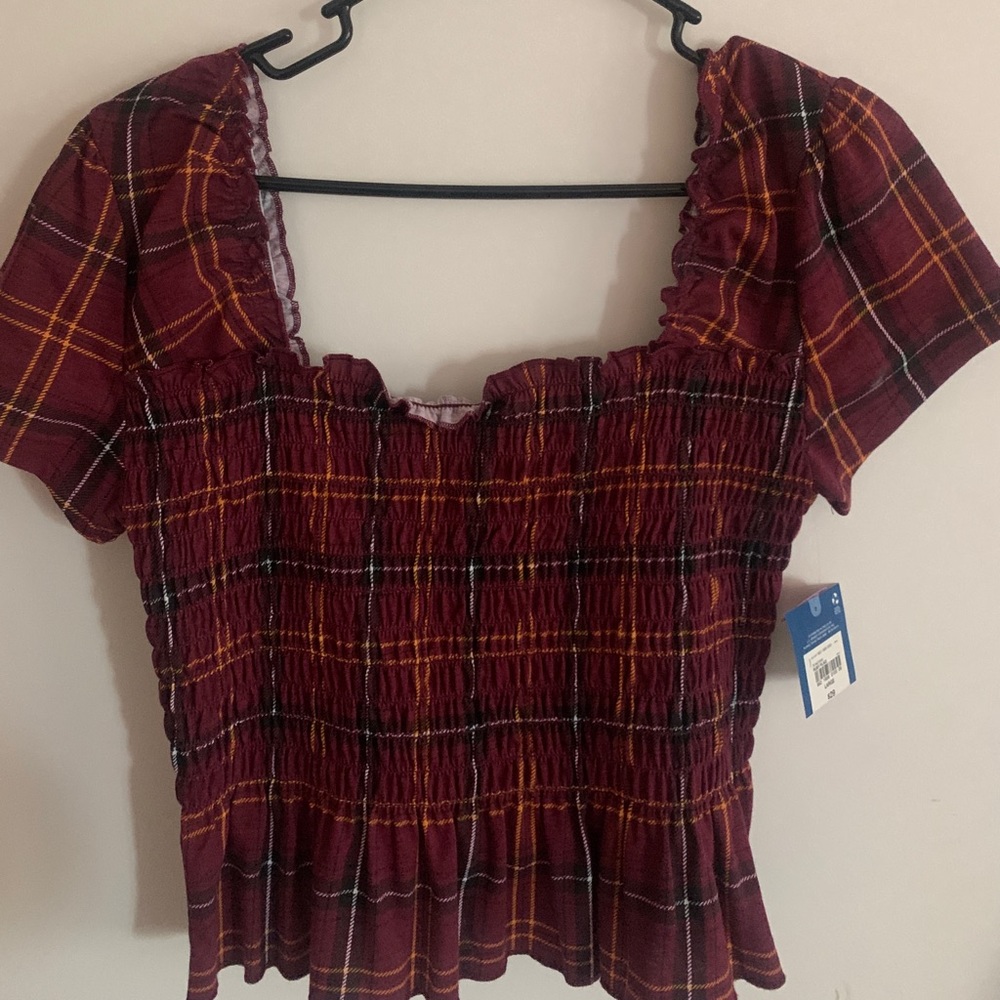 Arizona Ruby Plaid Top